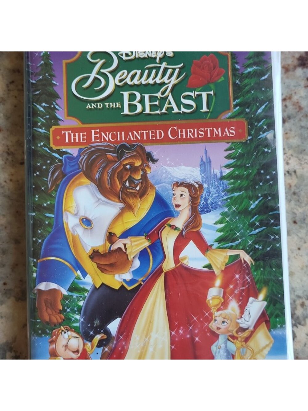 Disney's Beauty and the Beast Enchanted Christmas VHS Tape Clamshell